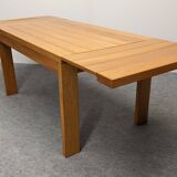 Maison Regain extendable table in solid elm, 1970s-1980s