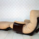 Armchair and its ottoman Safi/Marsala by Michel Ducaroy, edition Ligne Roset 1970