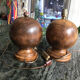 Pair of solid wood ball lamp bases
