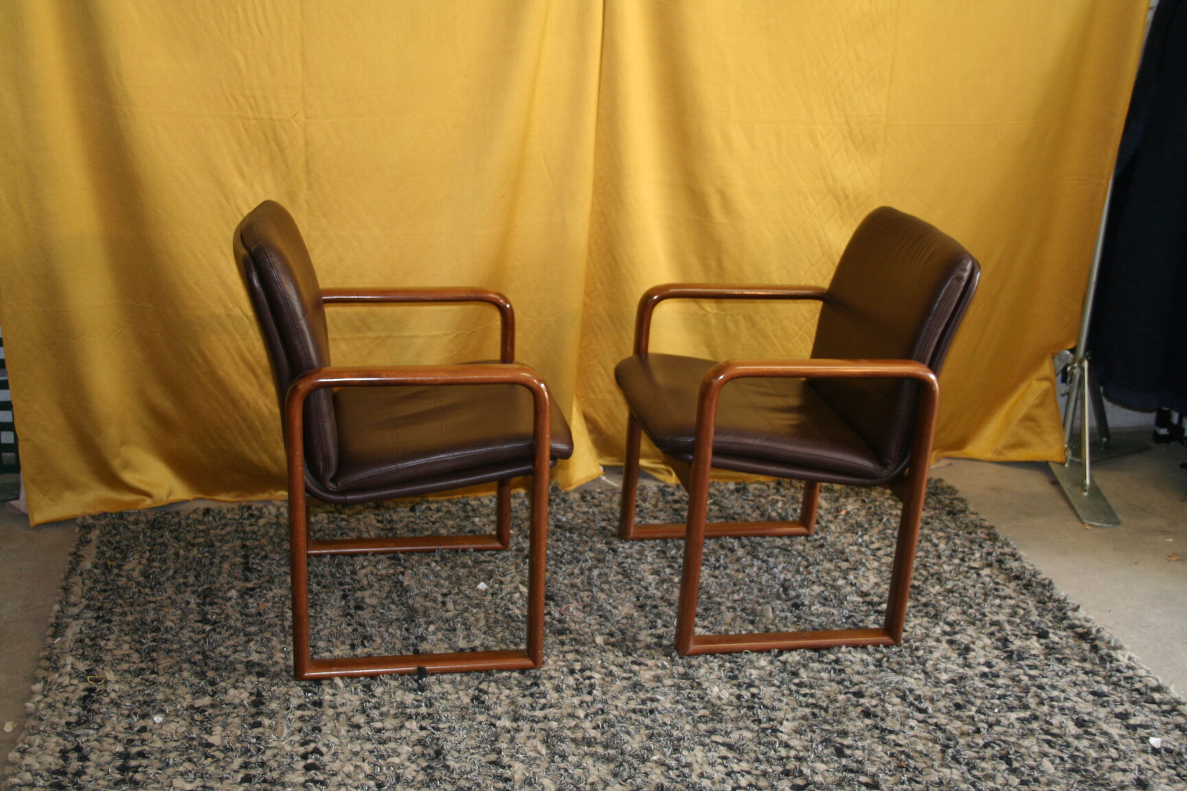 Pair of leather armchairs