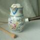 Limoges porcelain chocolatiere with its moussoir