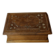 Small antique wooden chest / box with engraving