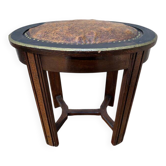 Tabouret de piano assise cuir art deco