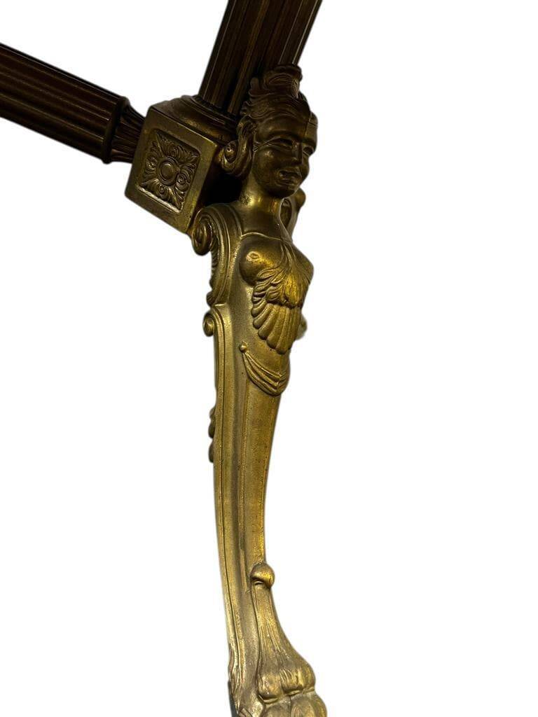 Vintage onyx coffee table with brass frame.