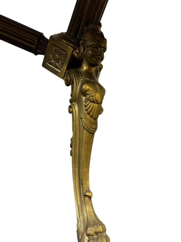 Table basse vintage en onyx et laiton