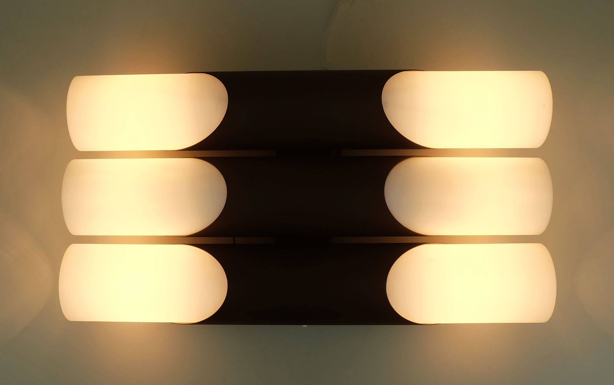 Wall lamp design klaus link for neuhaus-leuchten 1960s metal satin glass