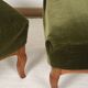 Pair of Pouf, Footrest, in green velvet