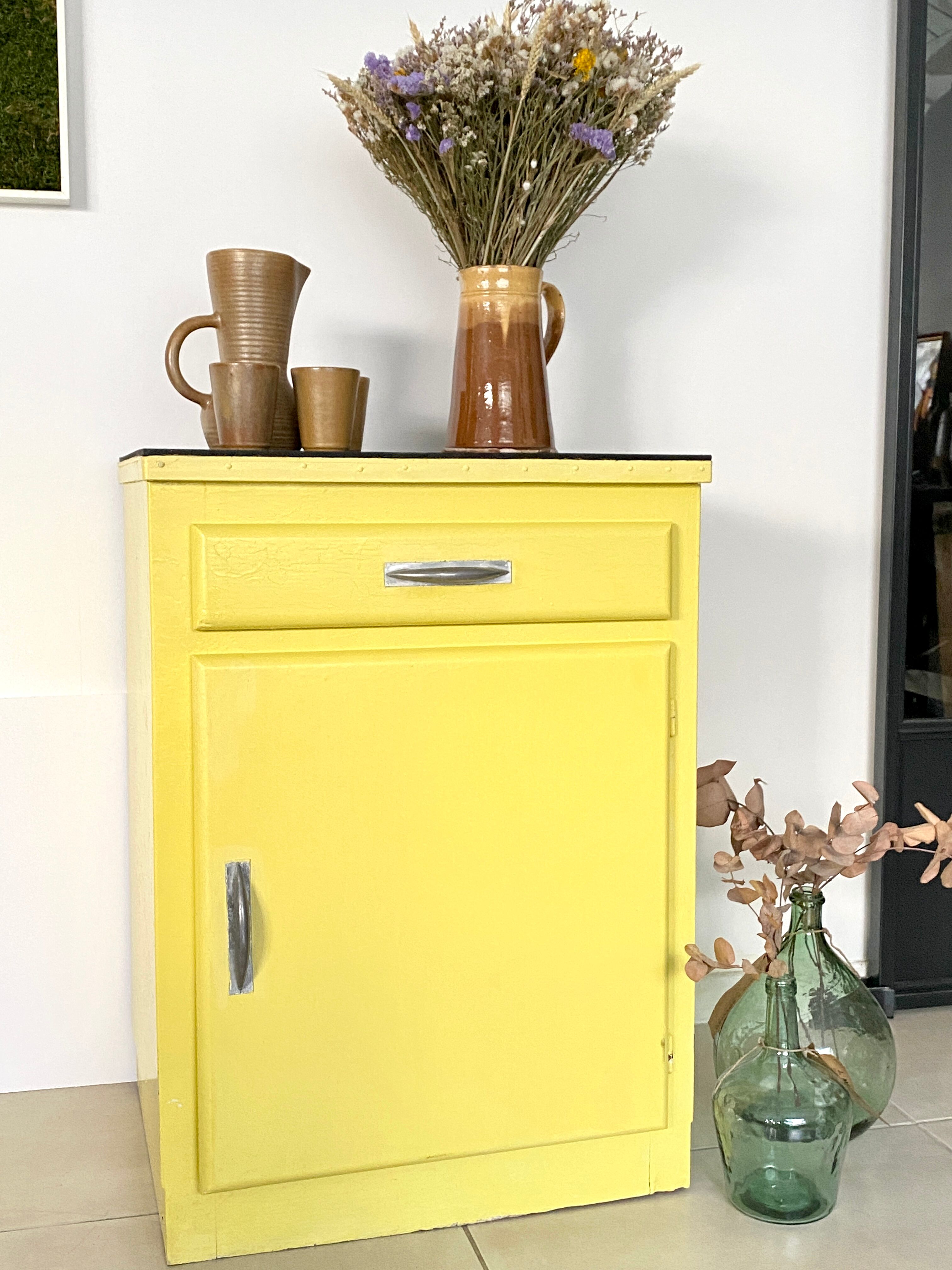 Old yellow vintage jam maker