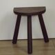 Vintage French Traditional Wooden 3 Legged Milking Stool – D-Shaped Seat