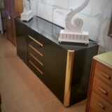 Lacquered and brass sideboard edited by Marie Sabot in the 70