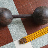 Vintage cast iron dumbbells