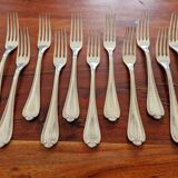 Ercuis - Set of 11 Sully table forks - silver-plated metal