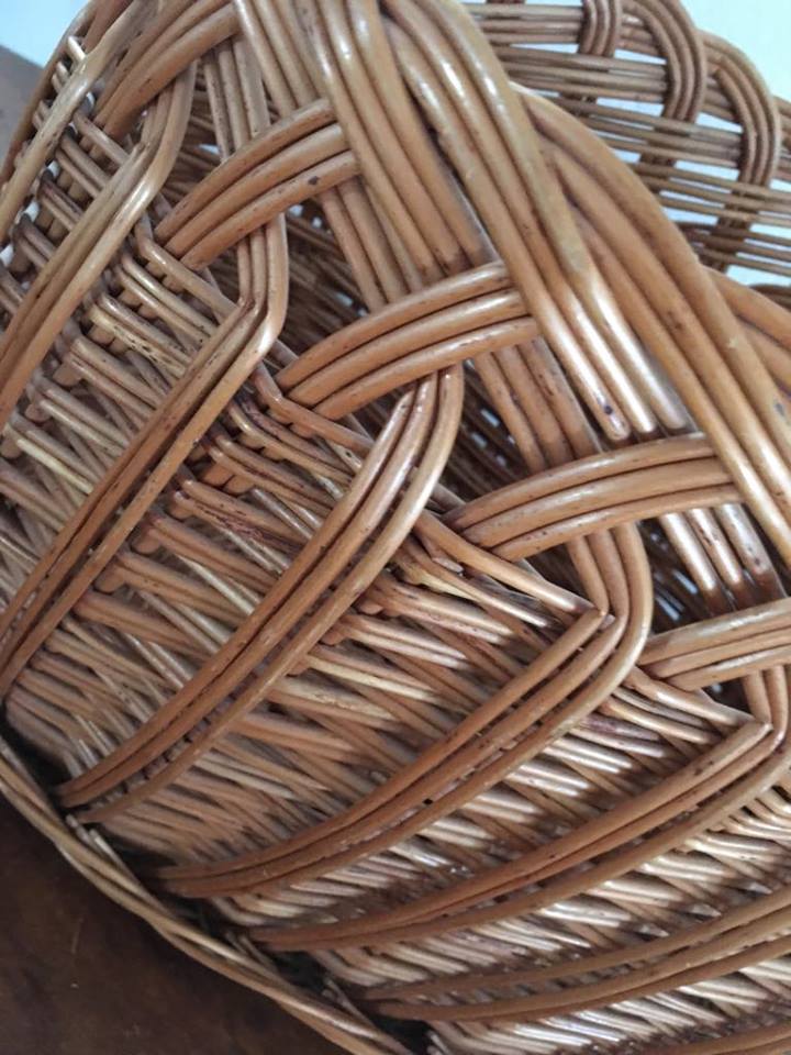 Woven wicker basket