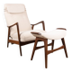 Grand Fauteuil Norvégien en Teck avec Ottoman, Folke Ohlsson pour Westnofa.