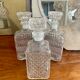 Set of 3 glass whiskey decanters