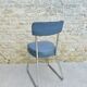 Ronéo office chair from the 60s, Skaï grey blue