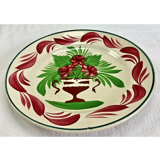 7 dessert plates XIX Sarreguemines stencil decoration