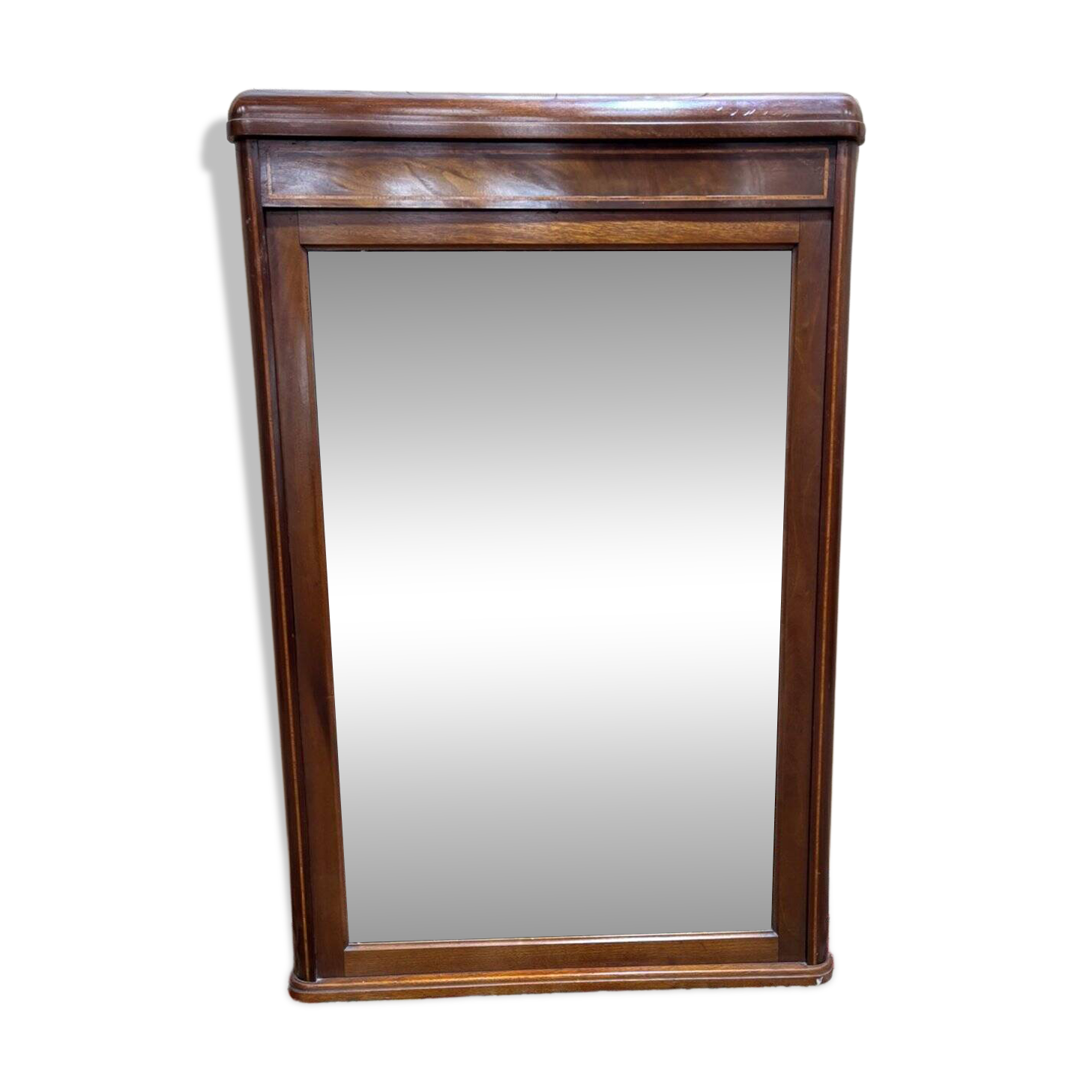 Wooden fireplace mirror