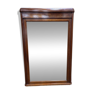 Wooden fireplace mirror