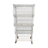 Vintage old shelf store wire wire basket modular industrial design 70s