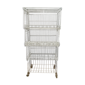 Vintage old shelf store wire wire basket modular industrial design 70s
