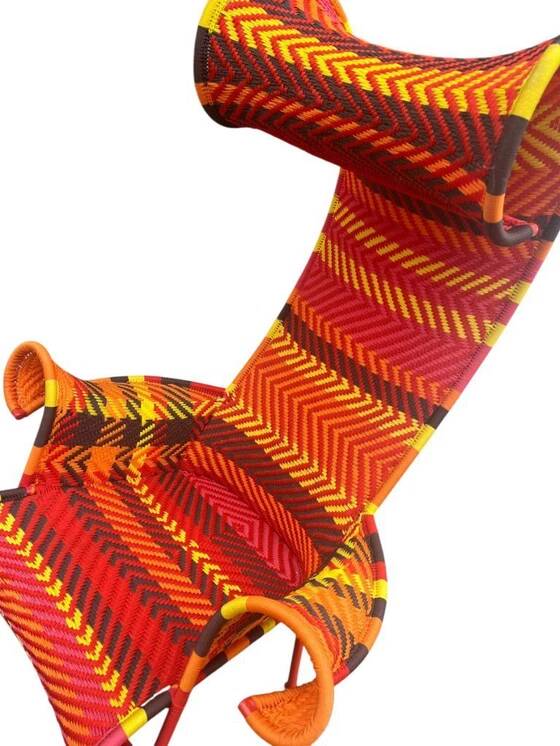 Moroso Shadowy lounge chair with footstool designed by Tord Boontje