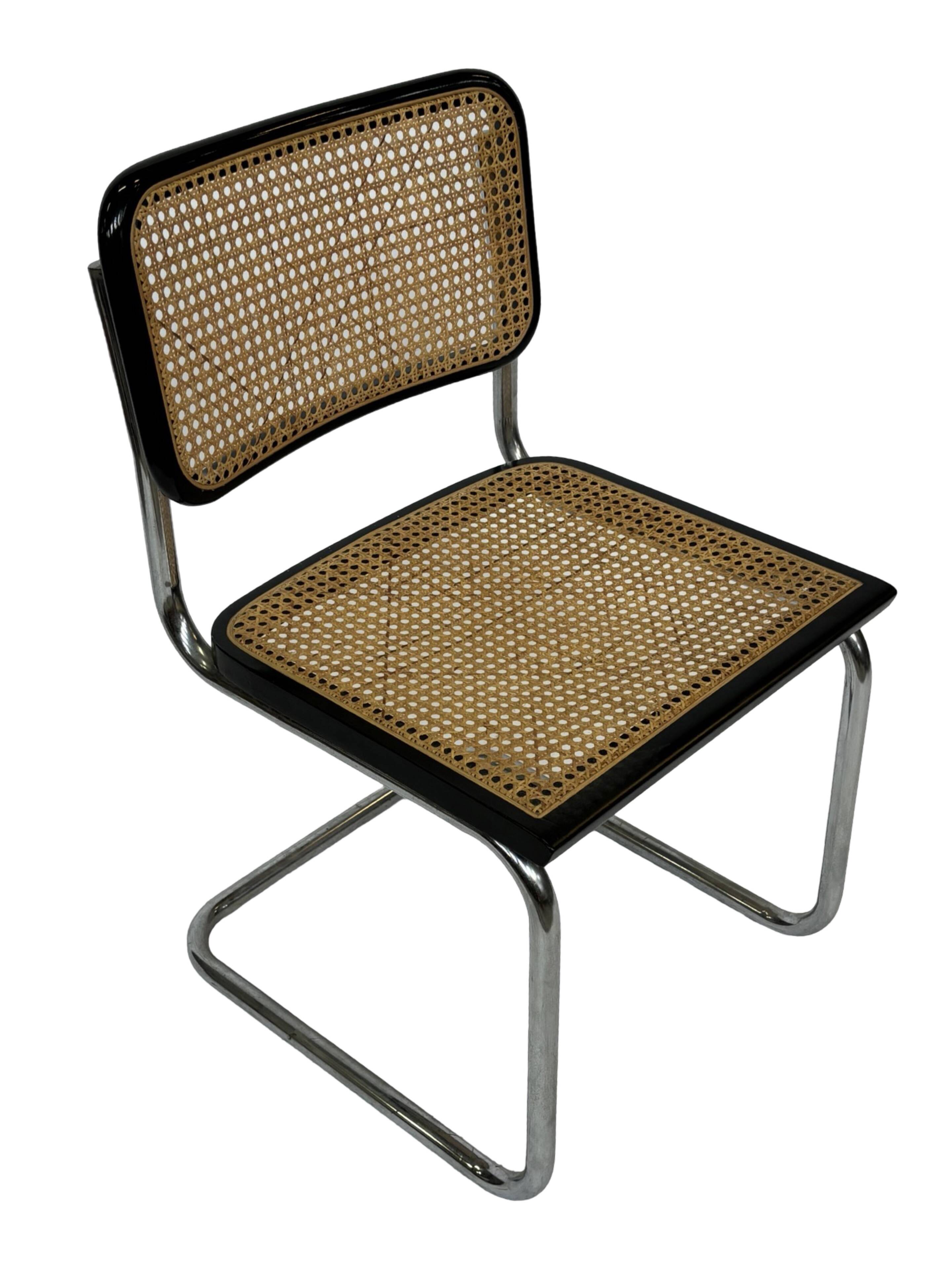 Cesca chair b32 model in chrome and black by Marcel Breuer