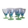 Set of 6 Italian crystal design glasses from the eighties