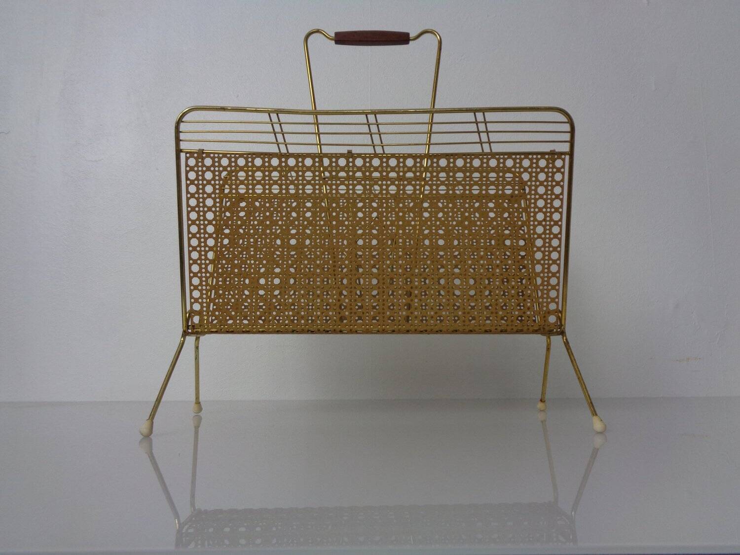 French metal magazine rack, 1960s