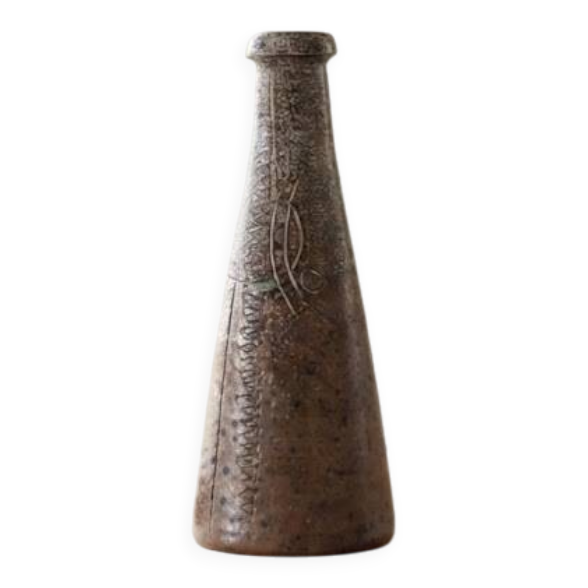 Vintage bottle vase in glazed stoneware from the Schlondes workshop, height 20cm.