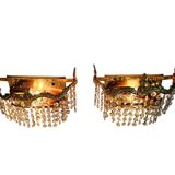 2 appliques Strass - dorées - Années 60
