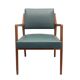1950s armchair in cherrywood, leatherette kaki