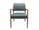 1950s armchair in cherrywood, leatherette kaki