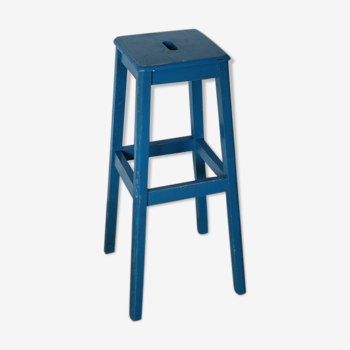 Blue wooden stool 1950 795mm