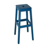 Blue wooden stool 1950 795mm