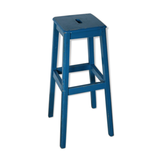 Blue wooden stool 1950 795mm