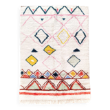 Berber rug Azilal ecru with colorful patterns 248x162cm