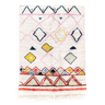 Tapis berbère Azilal écru à motifs colorés 248x162cm