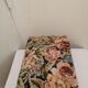 Vintage footrest in wood and fabric