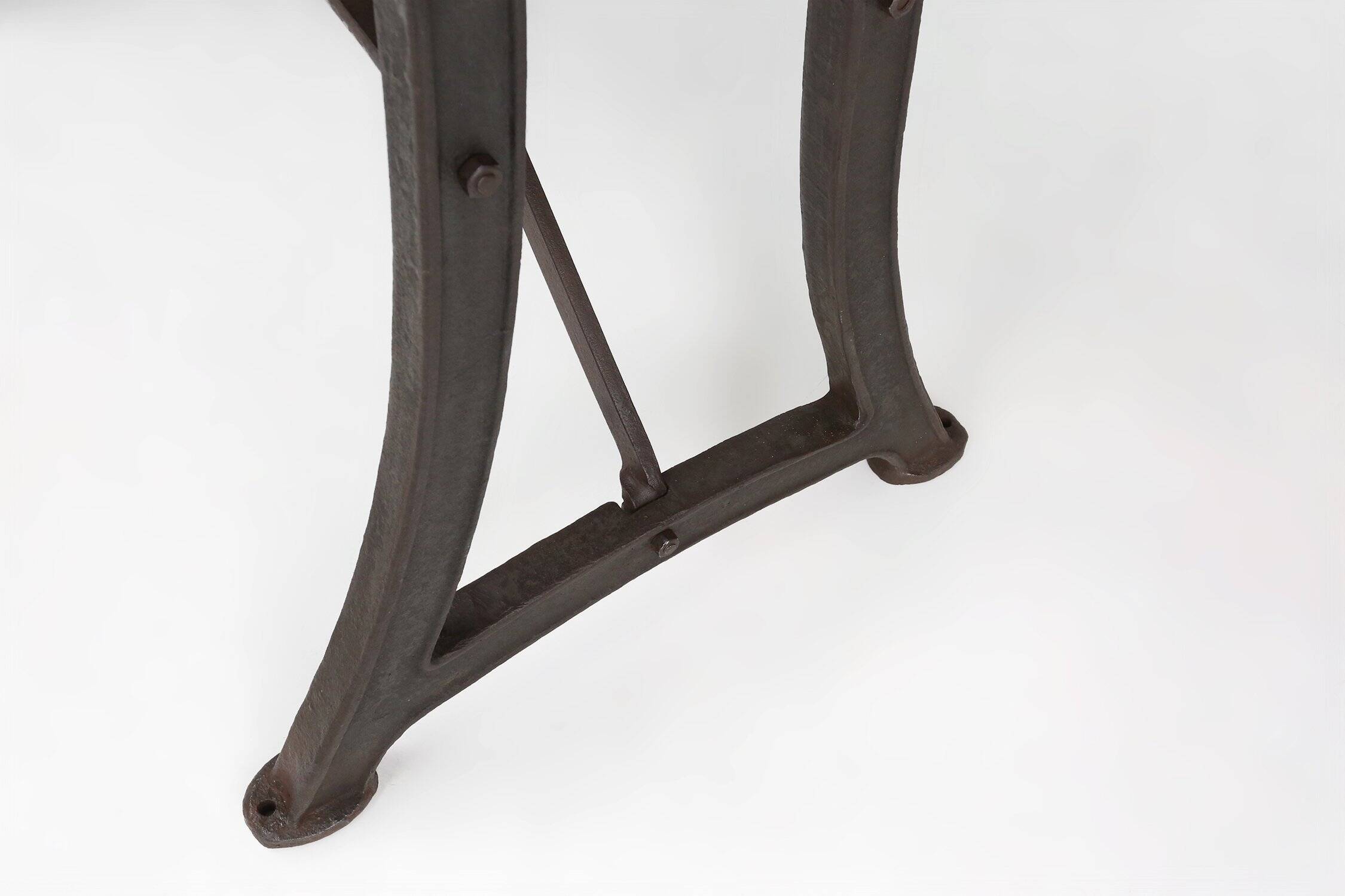 Industrial Bar/Bistro Table with Cast Iron Legs and Wooden Top, Belgium 192