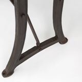 Industrial Bar/Bistro Table with Cast Iron Legs and Wooden Top, Belgium 192