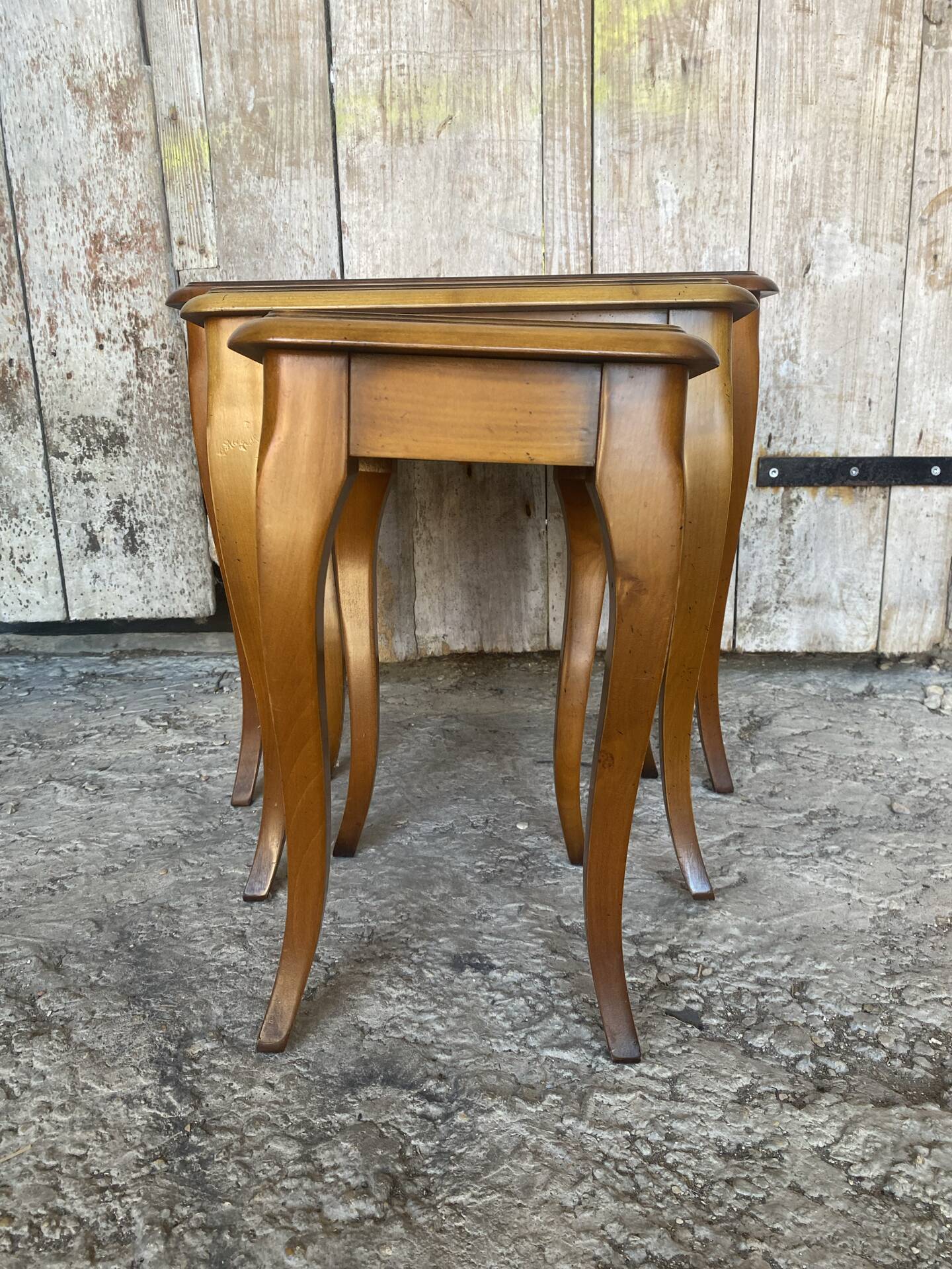 Set of 3 vintage louis xv style nesting tables