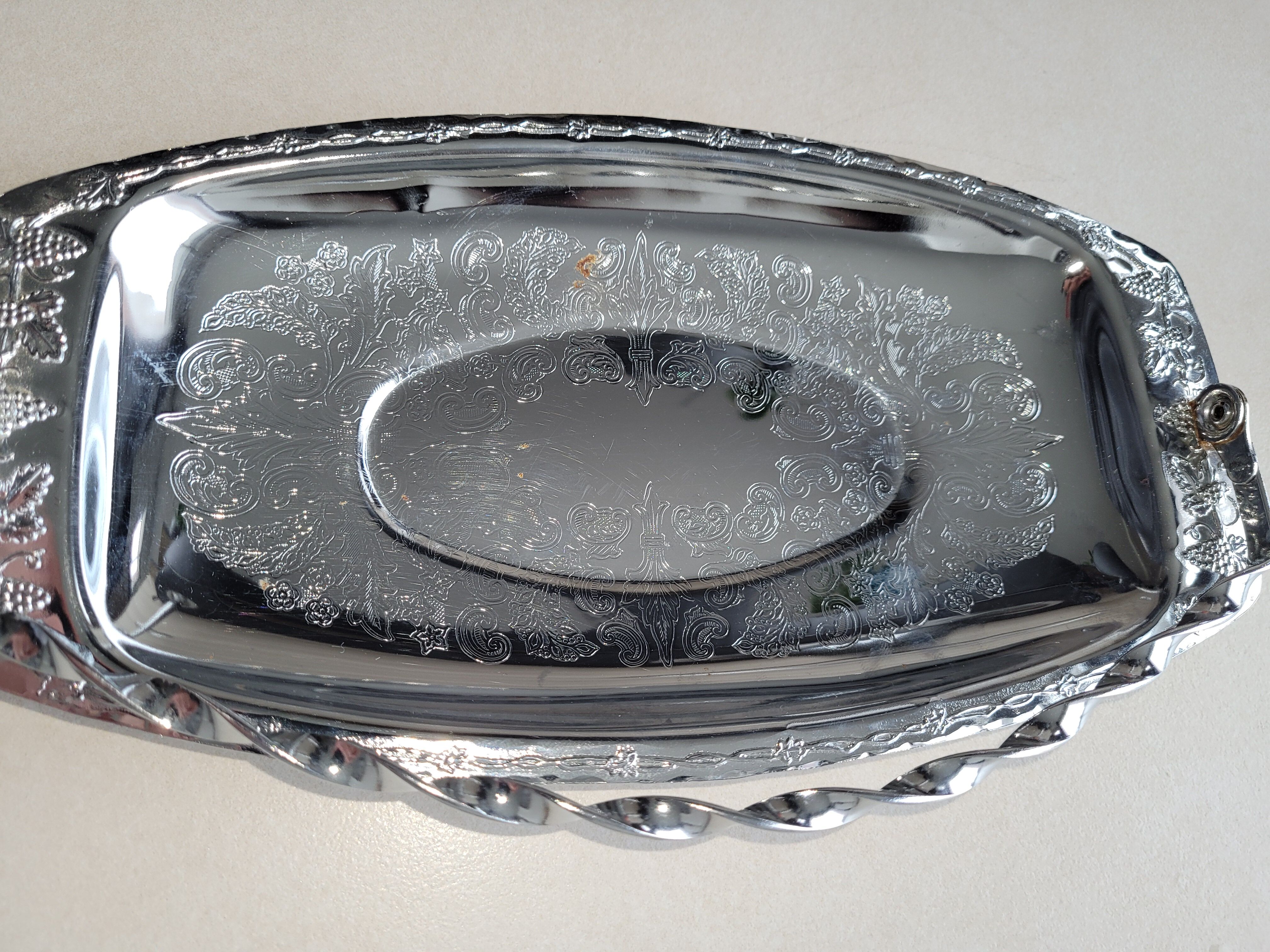 Stainless steel serving tray
