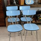 Set of 4 blue Formica chairs