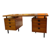 Vintage teak desk by Jacques Hitier from the 1960s.