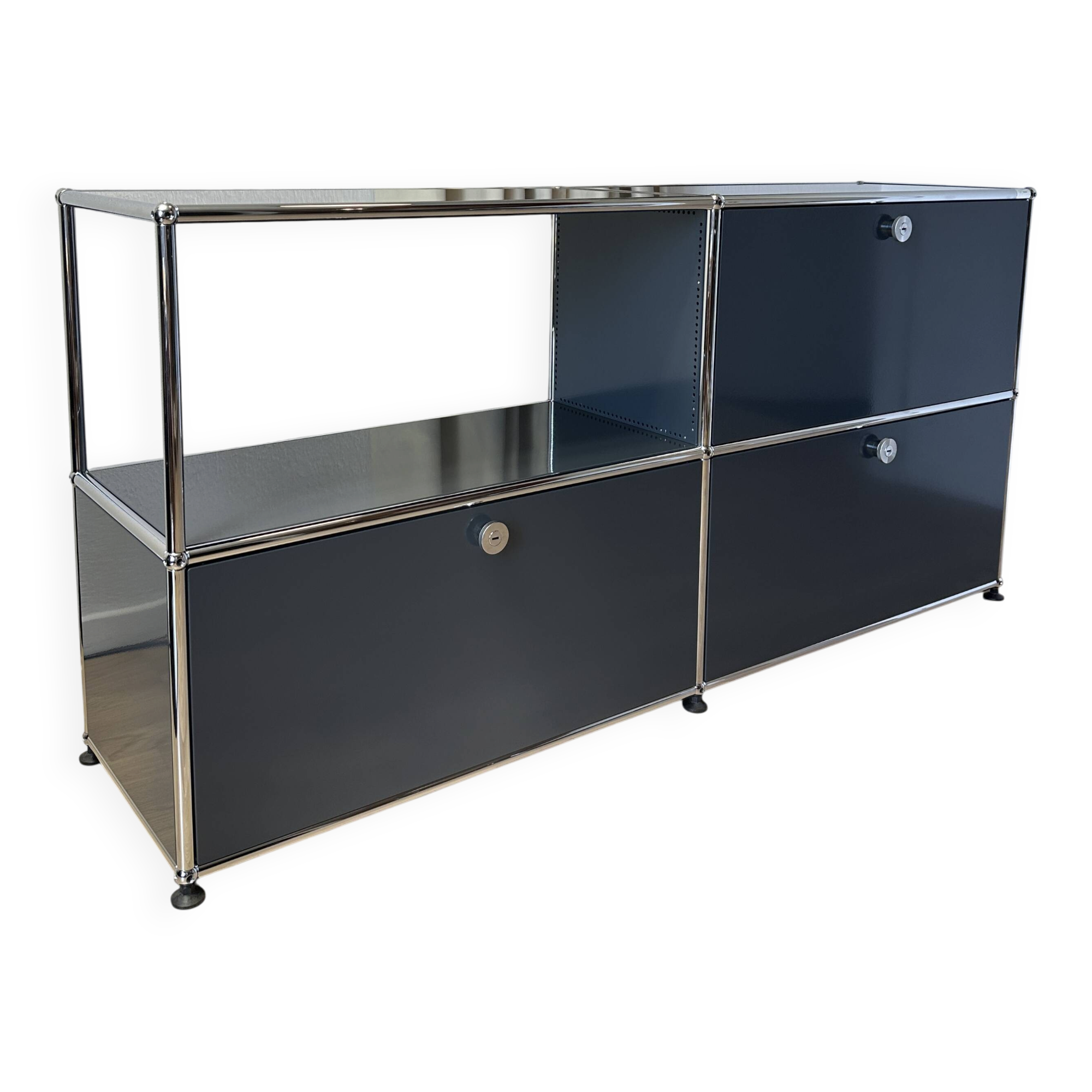 USM Haller sideboard in Anthracite Grey and Graphite Black