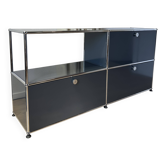 Commode USM Haller en Gris Anthracite et Noir Graphite