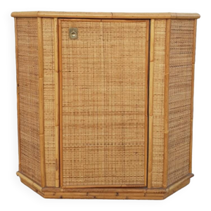 encoignure en rotin 1970