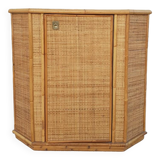 Rattan corner cupboard 1970