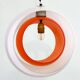 Suspension "Eclisse" en verre de Murano blanc et orange du milieu du siècle, par Carlo Nason pour Mazzega, Ita